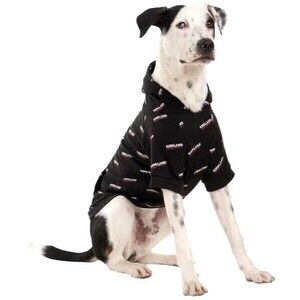 Kirkland Dog Pet Hoodie Large Black Reflective Jacket Sweater Leash Hole New